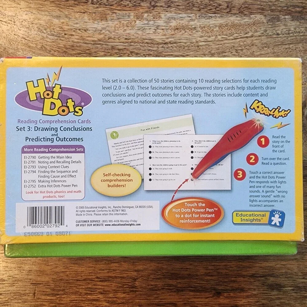 Educational Insights Hot Dots Drawing Conclusions Cards Set 3 New Sealed